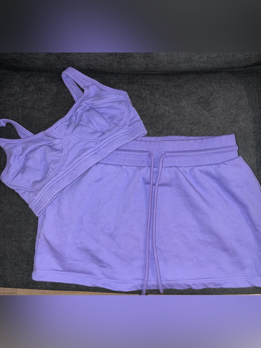 Purple Women’s Lounge Set — Bralette and Skirt